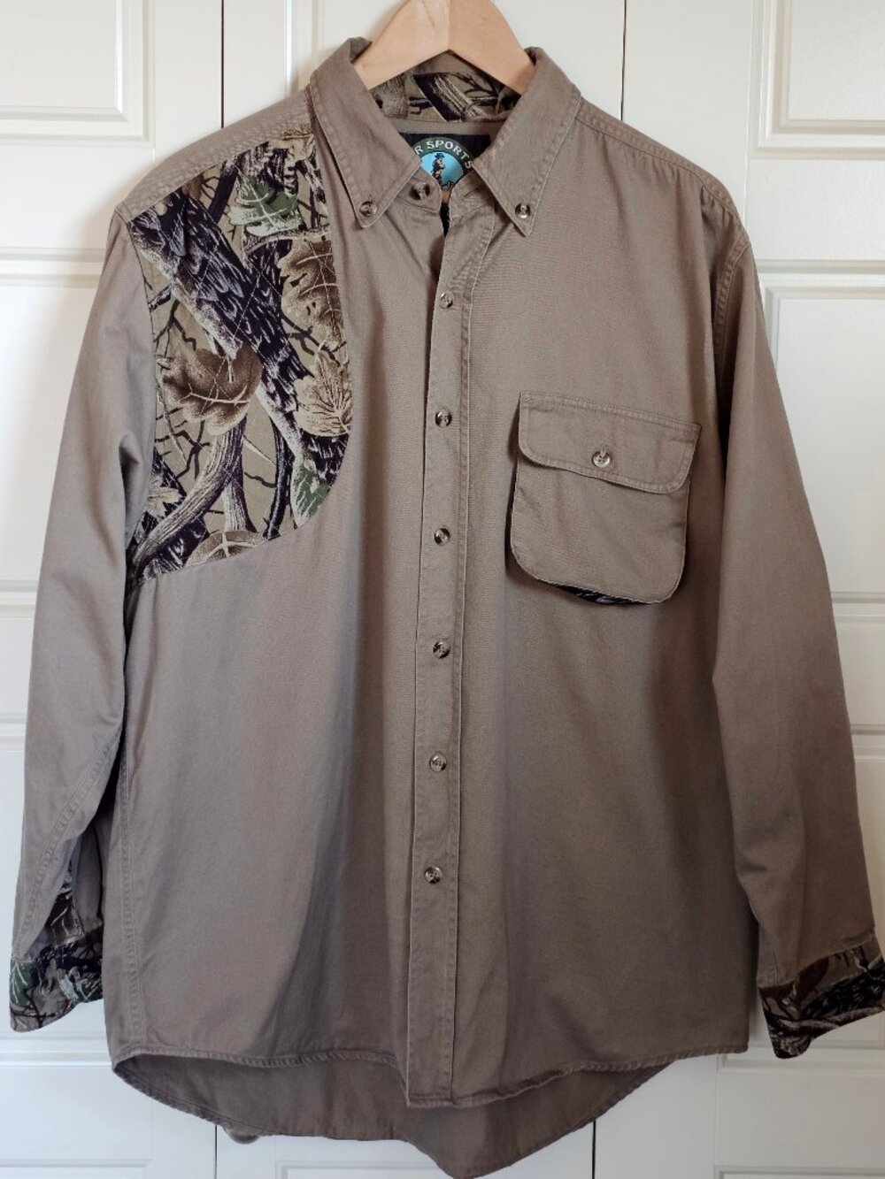 Master Sportsman Mens L Camo Contrast Outdoor Hunting Workwear Shirt